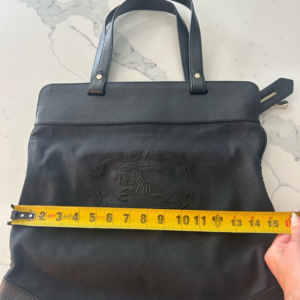 Burberry Black Leather and Canvas Tote 👜 - Picture 15 of 16